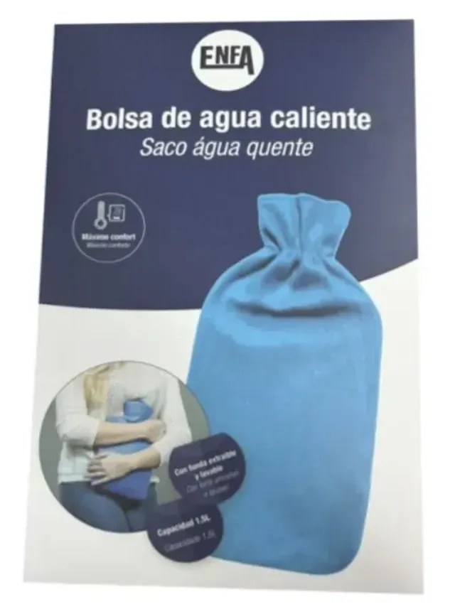 Bolsa de agua caliente azul, 1,5l